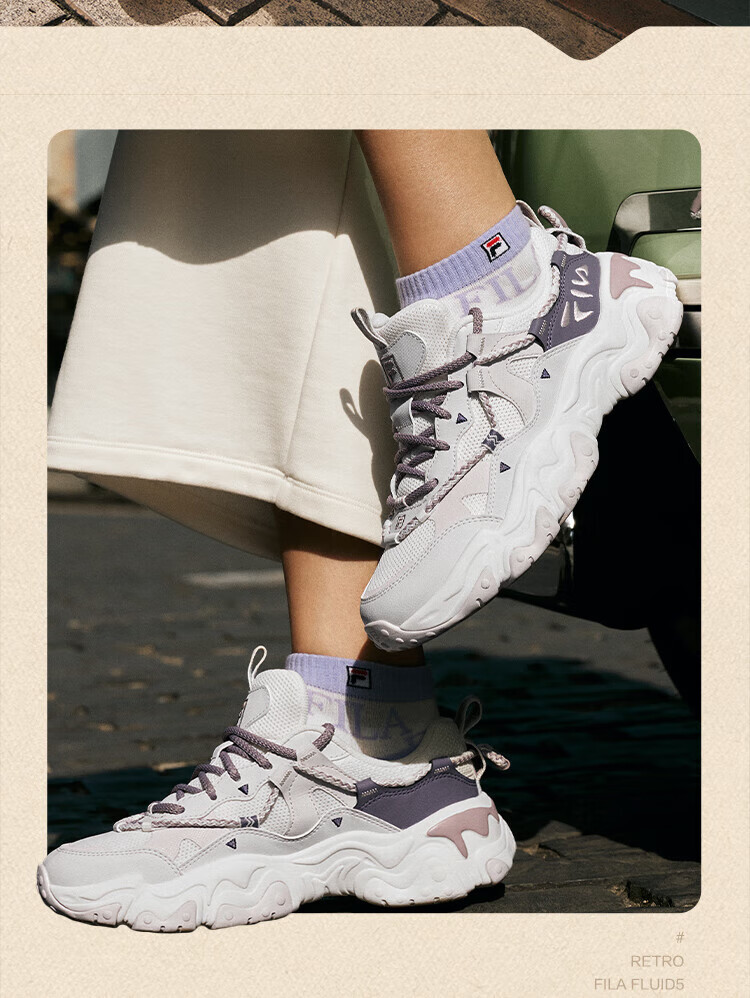 FILA Official Women's Dad Sneakers Sports Shoes Cat Claw Shoes 5th Generation Retro Casual Shoes 2