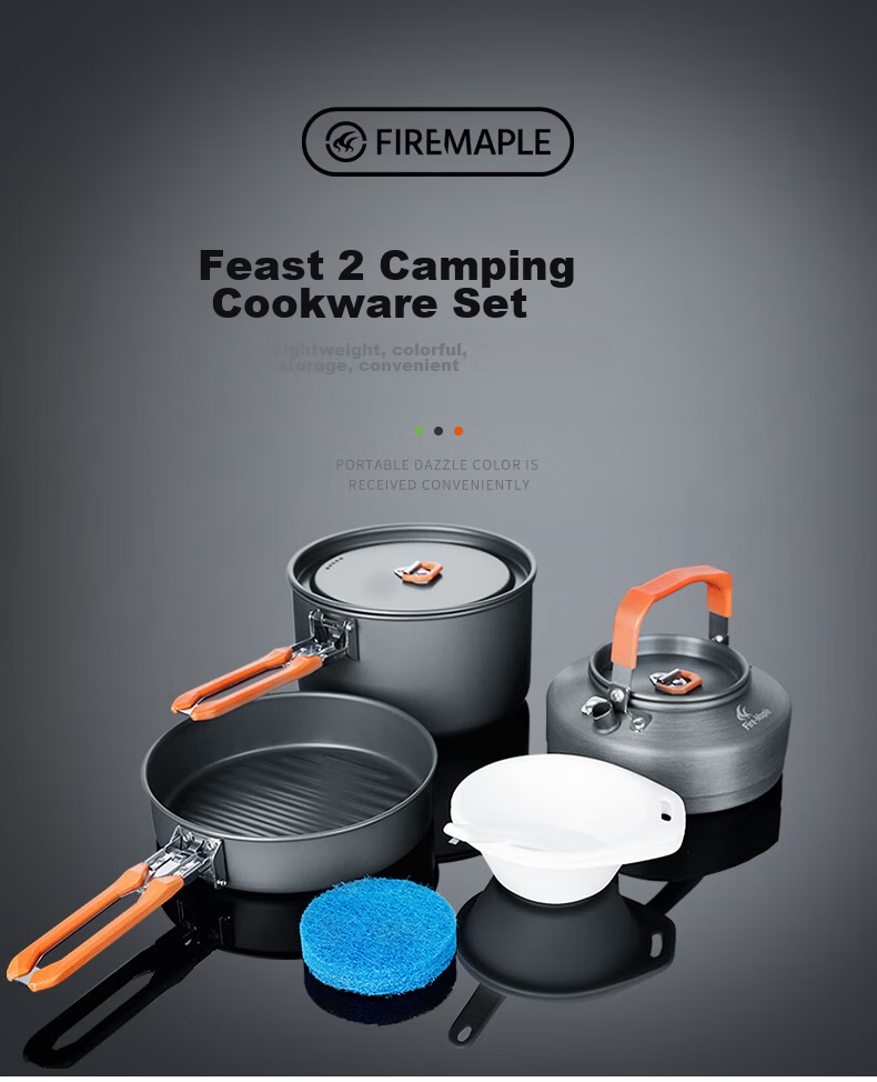 FIRE-MAPLE Camping Cookware Set, Suitable for 2-3 People, Outdoor Camping Equipment, Cooking Utensils, Kettle for Outdoor Use 1