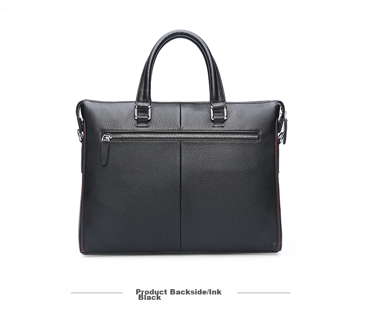 HONGU Men's Vertical Briefcase, Top-Grain Leather Bag, Shoulder Crossbody Bag, Business Bag, Birthday Gift 19