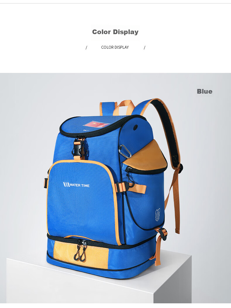 WATERTIME / Shuichuan Swimming Bag with Dry And Wet Separation, Diving And Snorkeling Backpack for Men And Women, Beach Storage Bag, Blue 13