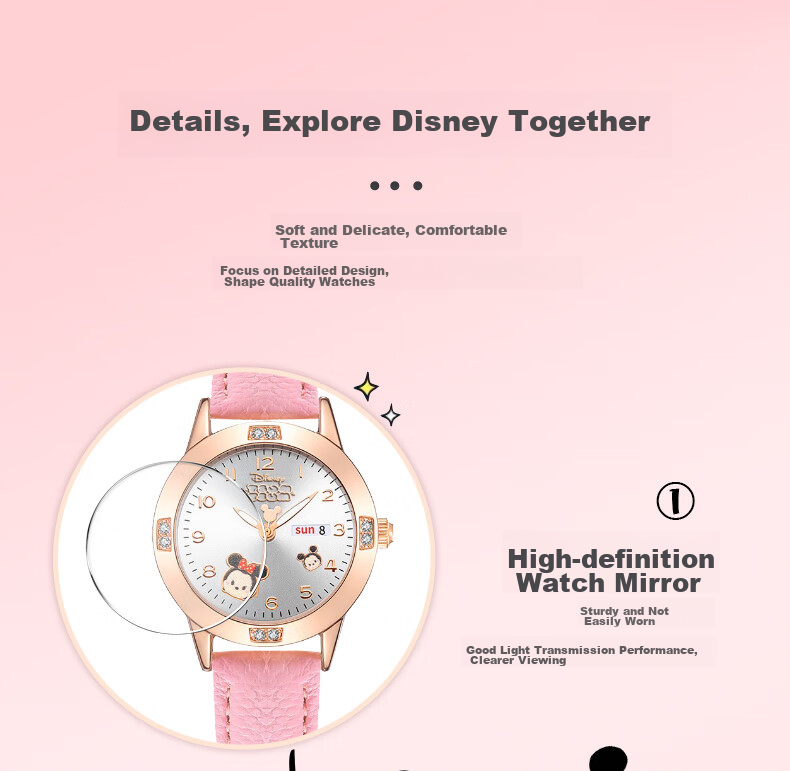 Disney X Song Song Collaboration Wristwatch for Middle And High School Students, Children's Exam-Specific Electronic Watch, Women's Silent Waterproof Quartz Watch 13