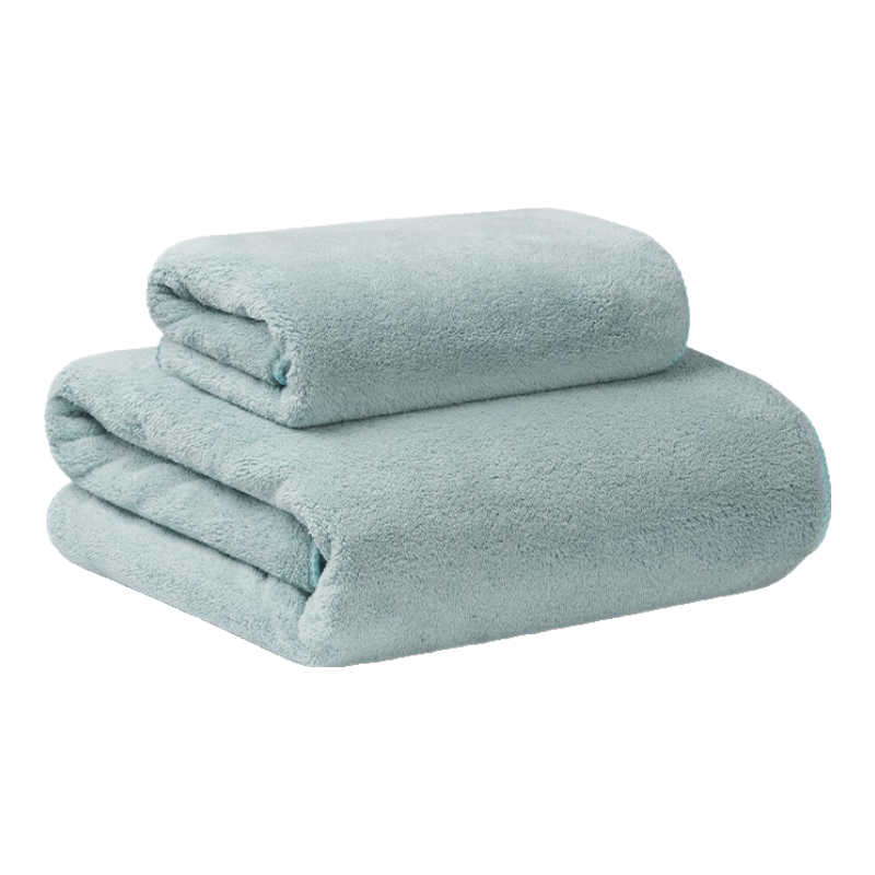 GGT Japanese Snowflake Fleece Antibacterial Towel And Bath Towel Set for Men And Women, High-Quality Absorbent Quick-Drying Lint-Free Home Use, Qiancao