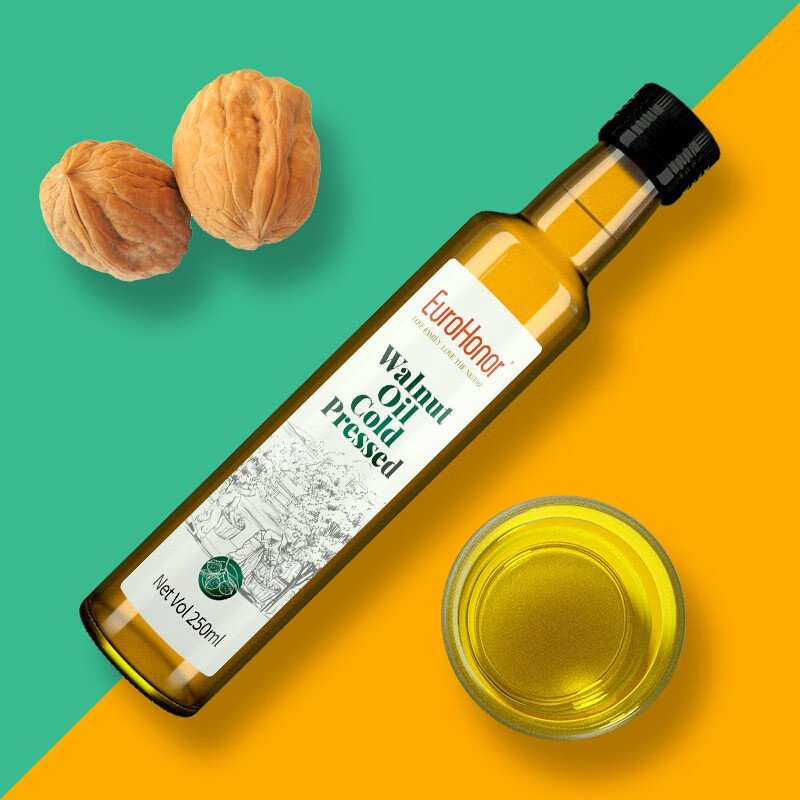 欧诺 核桃油+牛油果油+亚麻籽油搭配组合250ml低温压榨食用油儿童可用