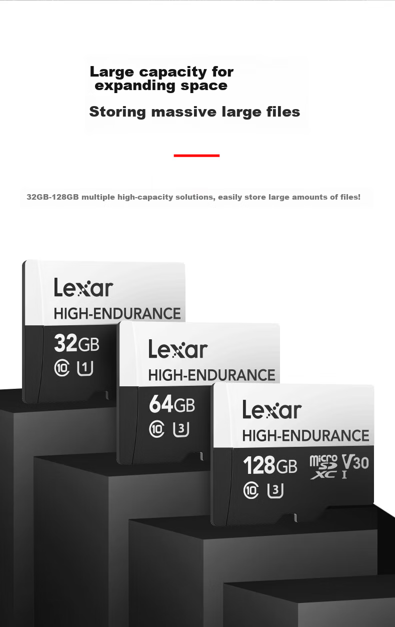 Lexar 32GB TF (MicroSD) Memory Card, C10 UHS-I, Read Speed 100MB/s, Highly Durable, for Dash Cam & Security Monitoring 4