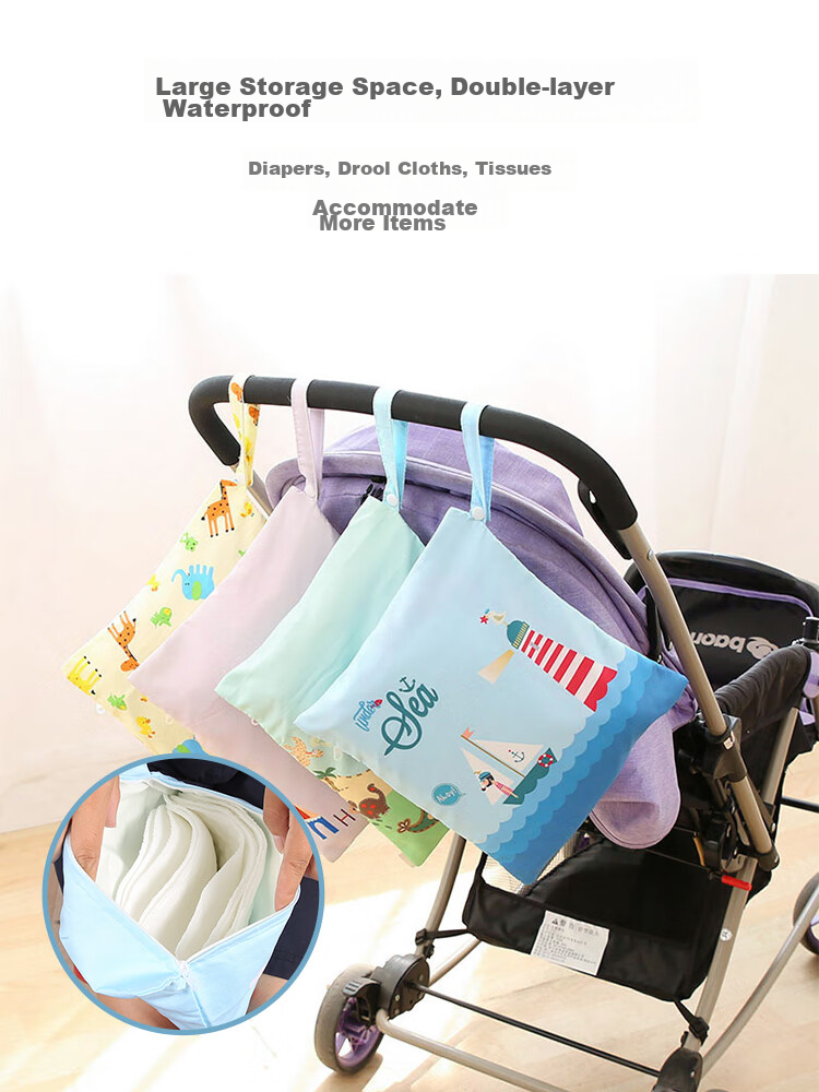 9I9 Baby Stroller Organizer Bag, Diaper Storage Bag, Large Capacity, Carrying Pouch for Infant Car Seats, Handheld Bag A31 6