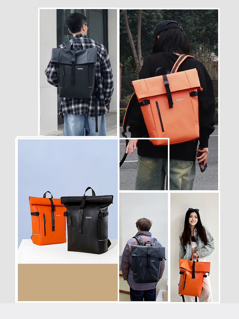 LEXON Men's Backpack, Fashionable Expandable 14-15 Inch Laptop Bag, Casual Water-Resistant Travel Backpack 3