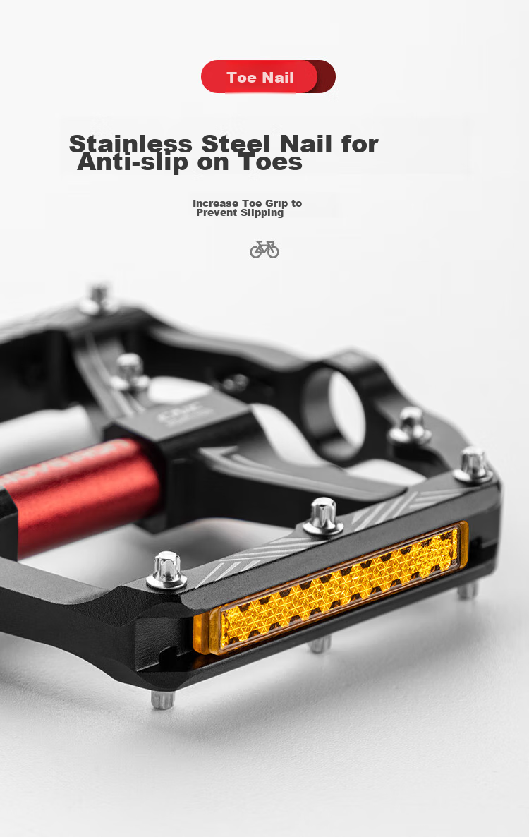Move Iron Bicycle Pedals, 3-Bearing Anti-Slip Pedals, CNC Aluminum Alloy Road And Mountain Bike Reflective Strips, Universal Foot Pedals 11