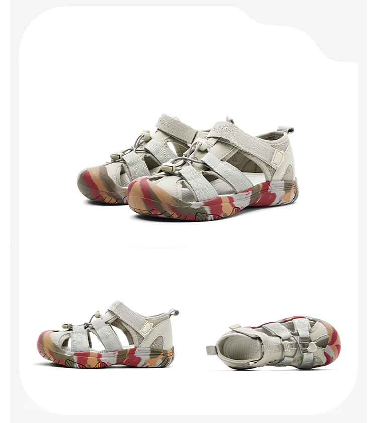 Dickies Children's Sandals, Boys And Girls Non-Slip Beach Shoes, Summer Closed-Toe Anti-Kick Breathable Soft-Soled Hollow Water Shoes 18