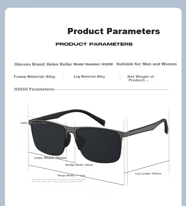 HELEN KELLER Sunglasses for Men, UV Protection, 2026 New Style Glasses for Women, Polarized Sunglasses, High-End Driving-Specific Sunglasses 6