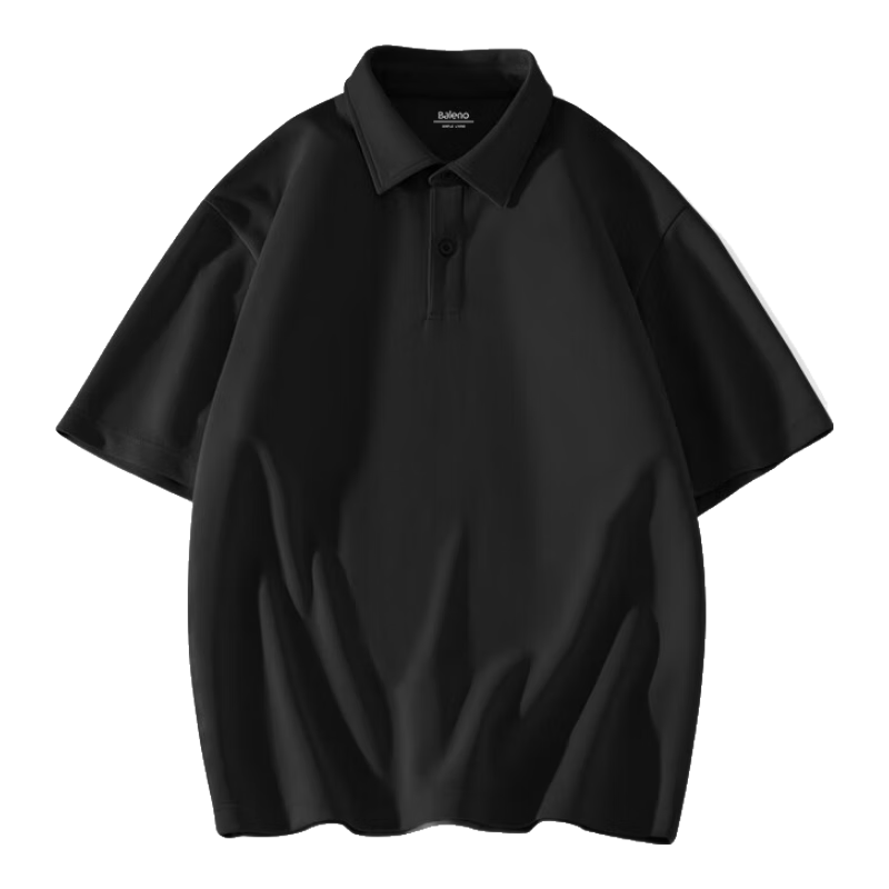 Baleno Short-Sleeve Polo Shirt, Summer Loose Breathable Trendy Versatile Half-Sleeve T-Shirt, Commuter Casual Solid Color Lapel Clothing