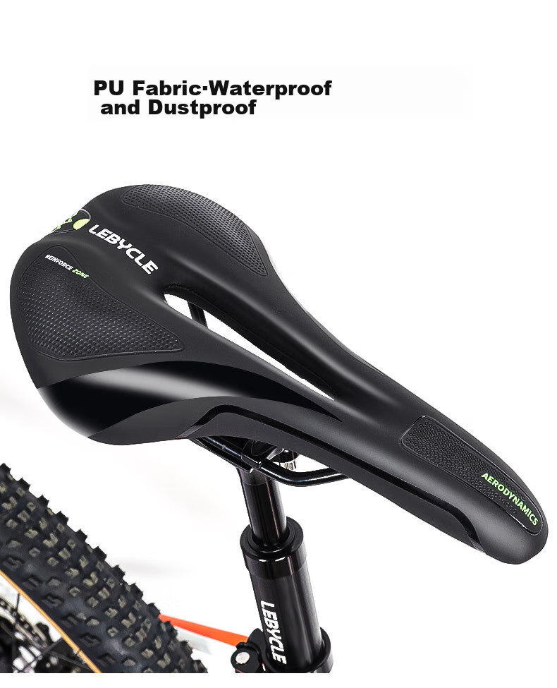 LEBYCLE Mountain Bike Saddle, Road Bike Seat, Exercise Bike Saddle, Comfortable Ultra-Soft Seat Cover, Hollow Breathable PU Waterproof Wear-Resistant Universal Cycling Accessories Equipment Set 2