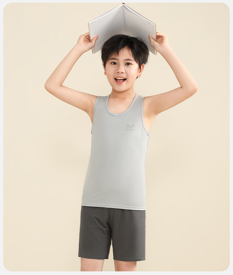 Miiow Kids Boys Summer Sleeveless Lenzing Lyocell Tank Top Breathable Thin Pajama Shirt for Older Boys 16