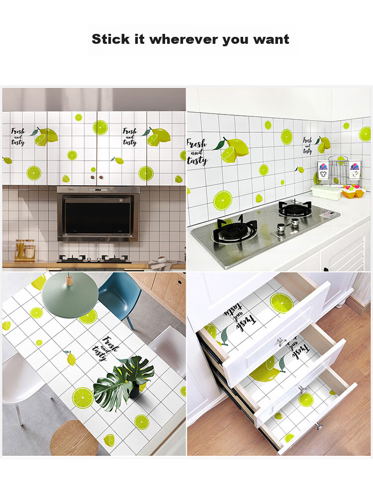 Quatrefoil Kitchen Sticker, Oil And Water Resistant Wallpaper, Self-Adhesive Stove And Cabinet Decal, 0.6*3 Meters, Lemo 3