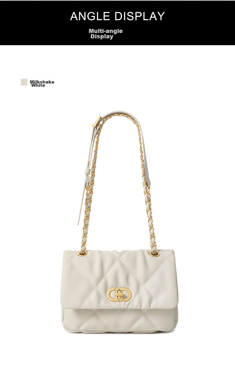 CASSILE Women's Handbag, Shoulder Bag, Quilted Pattern, Large Capacity, Chain Strap, Light Luxury Crossbody Bag, 520 Gift 23
