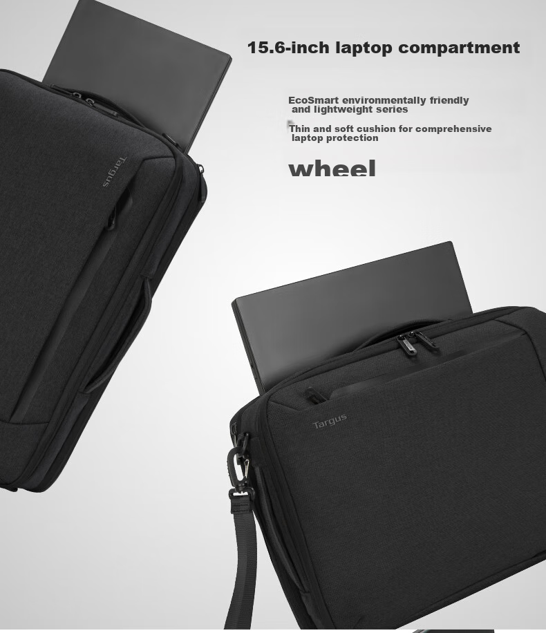 TARGUS Laptop Backpack, 15.6-Inch Business Backpack, Single Shoulder Crossbody Briefcase, Multi-Purpose Bag, Black, 587 12