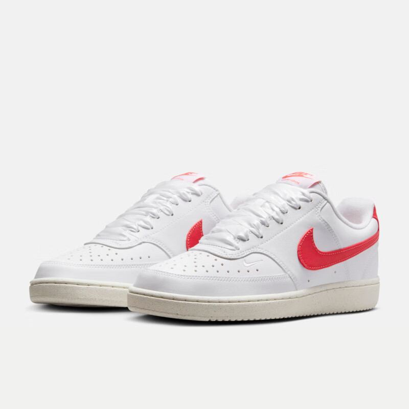 NIKE Women's Casual Shoes W NIKE COURT VISION LO NN Sneakers HV5246-100 White And Red, Size 38 2