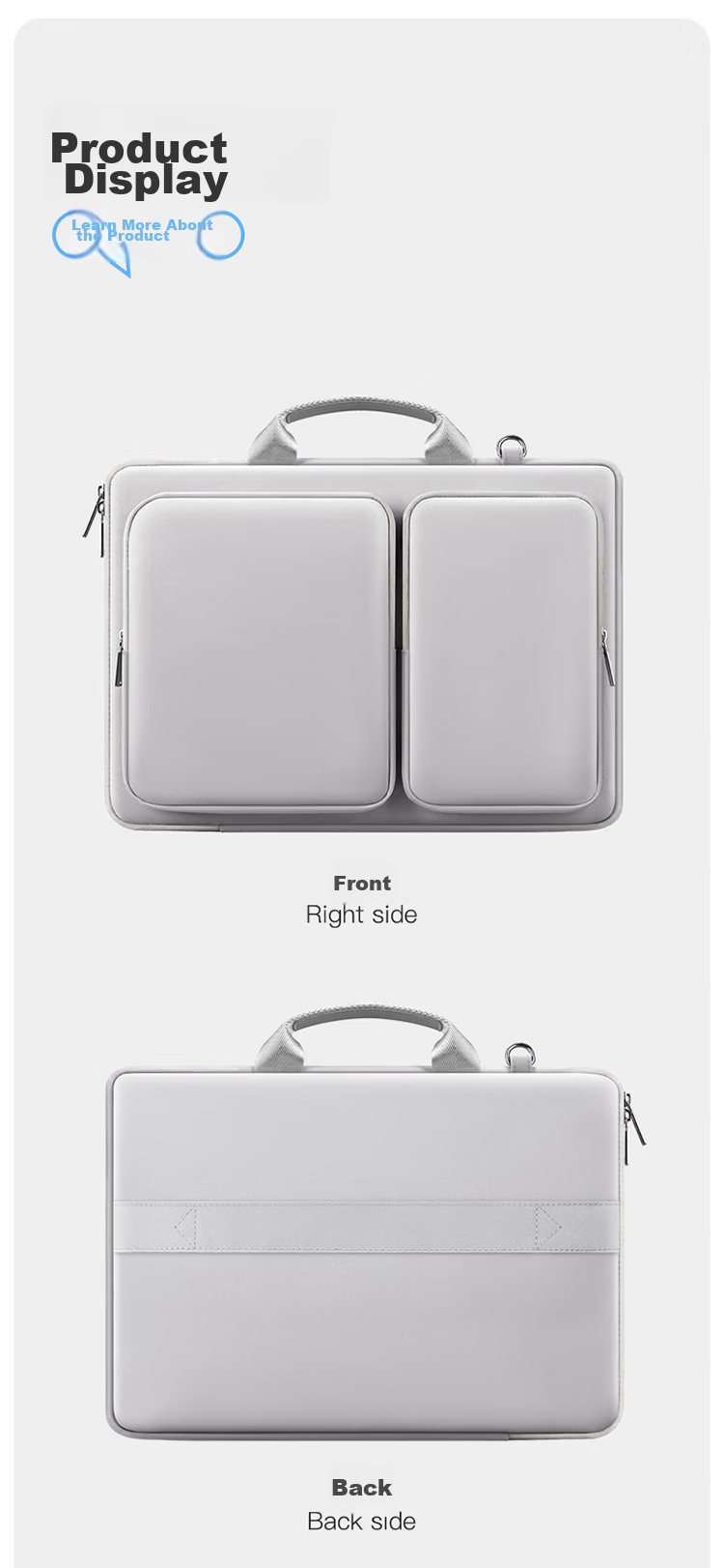 Biyoumei Laptop Bag, Handheld Slim Style, 14-Inch Notebook Briefcase, Suitable for Apple, Huawei, Xiaomi, Lenovo 14