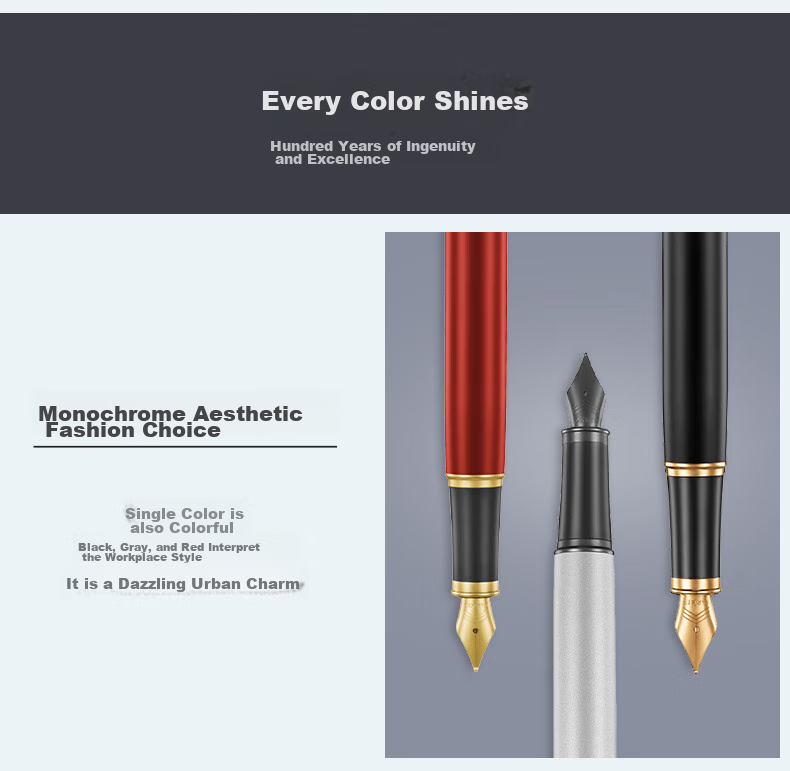 PARKER Fountain Pen Signature Pen Office Personal Gift Custom Birthday Gift Year of the Horse Gift Box IM Pure Black Lively Gold Clip Ink Pen + Starry Gift Box 6