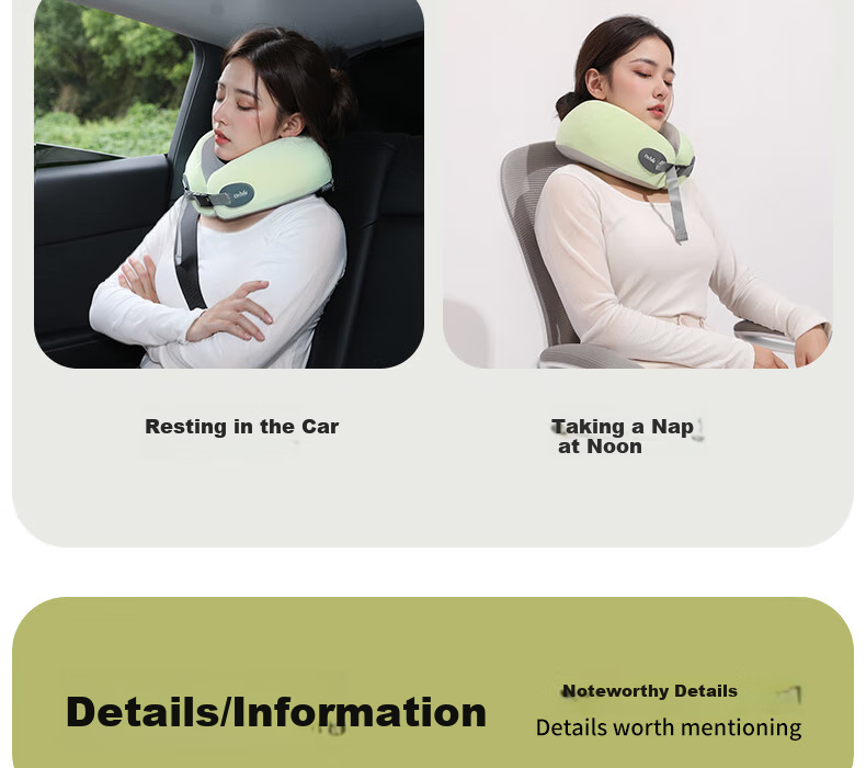 Etravel U-Shaped Pillow, Nap Pillow, Neck Support Pillow, Airplane And High-Speed Rail Travel Pillow, Portable Cushion, Essential for Business Trips, Gray 40