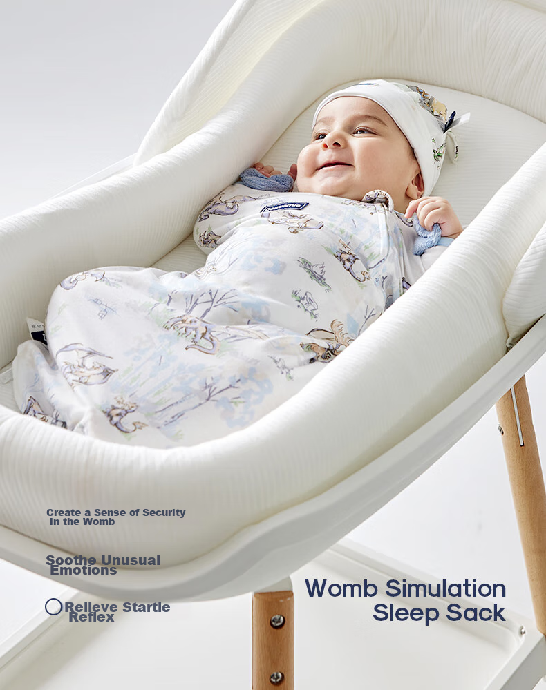 DOMIAMIA Baby Sleeping Bag, Anti-Startle Wrap, Double-Layer Pure Cotton, Newborn NB Size, Suitable for All Seasons 3