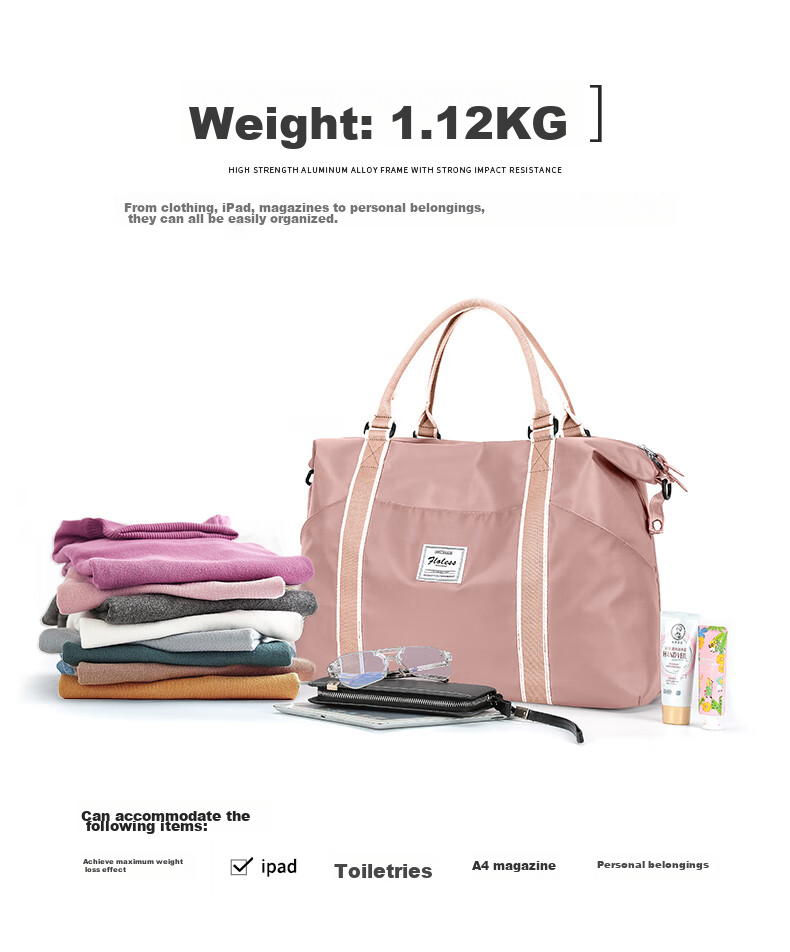 Landcase Handheld Travel Bag for Women, Large Capacity Fitness Bag, Swimming And Yoga Bag, Storage Luggage Bag, 4095 Khaki Large Size 5