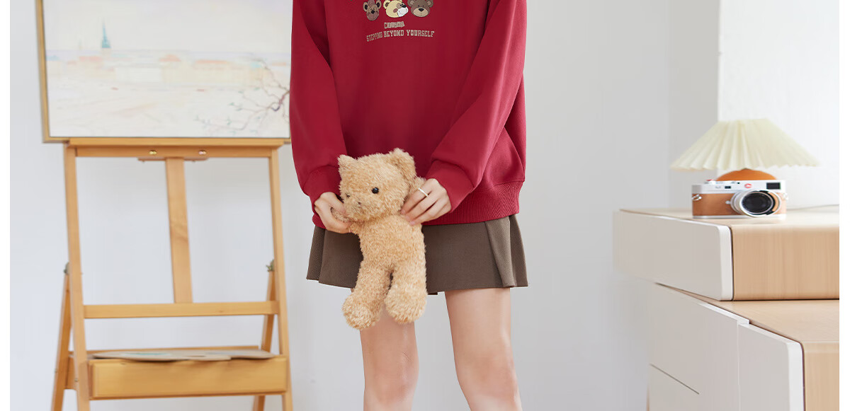 Halo Queen Women's Sweatshirt, Spring And Autumn Round Neck, Little Bear Christmas Outfit, Fashionable Loose Top Jacket H143W1002 43