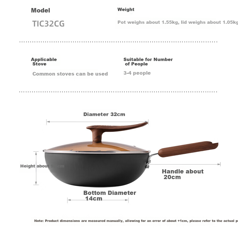 Сковорода COOKER KING с титановым покрытием, 32 см, плоское дно, для индукционных и газовых плит, чугунная, с термостойкой ручкой