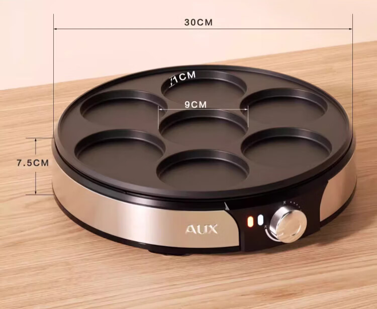 AUX Thin Pancake Maker Spring Pancake Machine Home Electric Griddle Small Thin Pancake Maker Flatbread Pan Mini Crepe Pan Pancake Making Tool Spring Pancakes Spring Rolls Wrappers Layer Cake Maker LA-BBJ 9