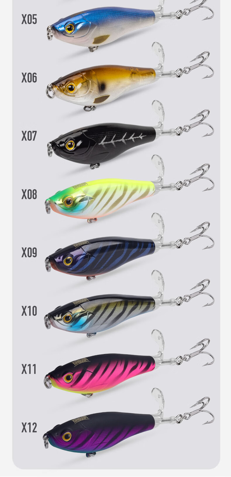 Guowangliya Water Surface Tractor Floating Pencil Lure Artificial Bait for Freshwater Bass And Snakehead Fish Bionic Imitation Bait, 11g/X01 Color 13