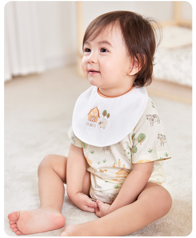 Wismorni Infant Short-Sleeve Bodysuit, Summer Thin Style, Baby Romper, Triangle Onesie, Summer Sleepwear 11