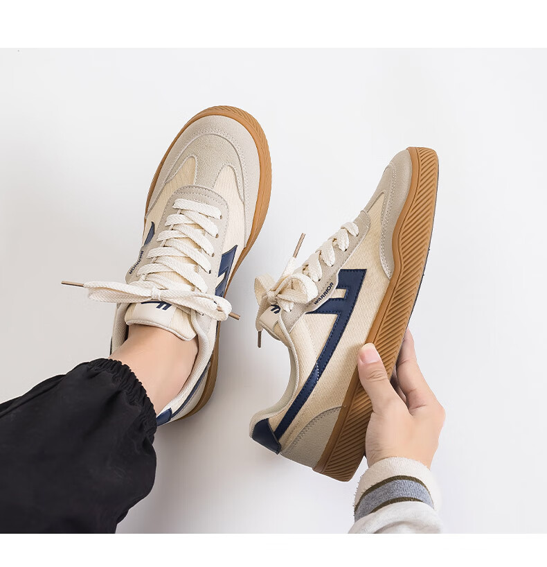 Huili Official Canvas Shoes for Men, Spring And Autumn Style, Thick-Soled Height-Increasing Sports Sneakers, Outdoor Casual Training Shoes, Black, Size 44 14