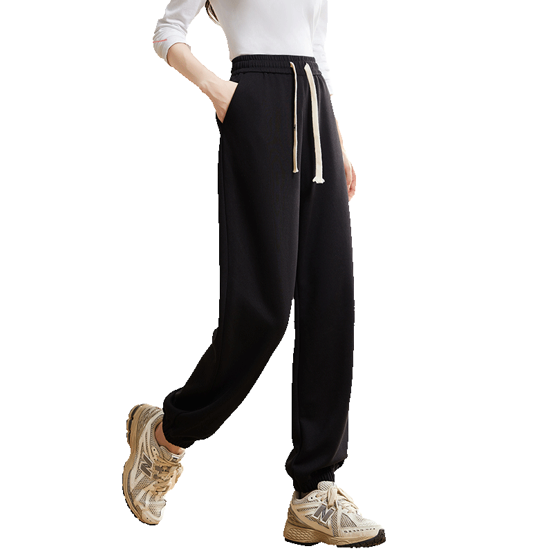 Halo Queen Women's Casual Pants, Spring And Autumn Side Striped Contrasting Color, Drawstring Elastic Waist, Summer Loose-Fitting Sweatpants, New Product H143R1011