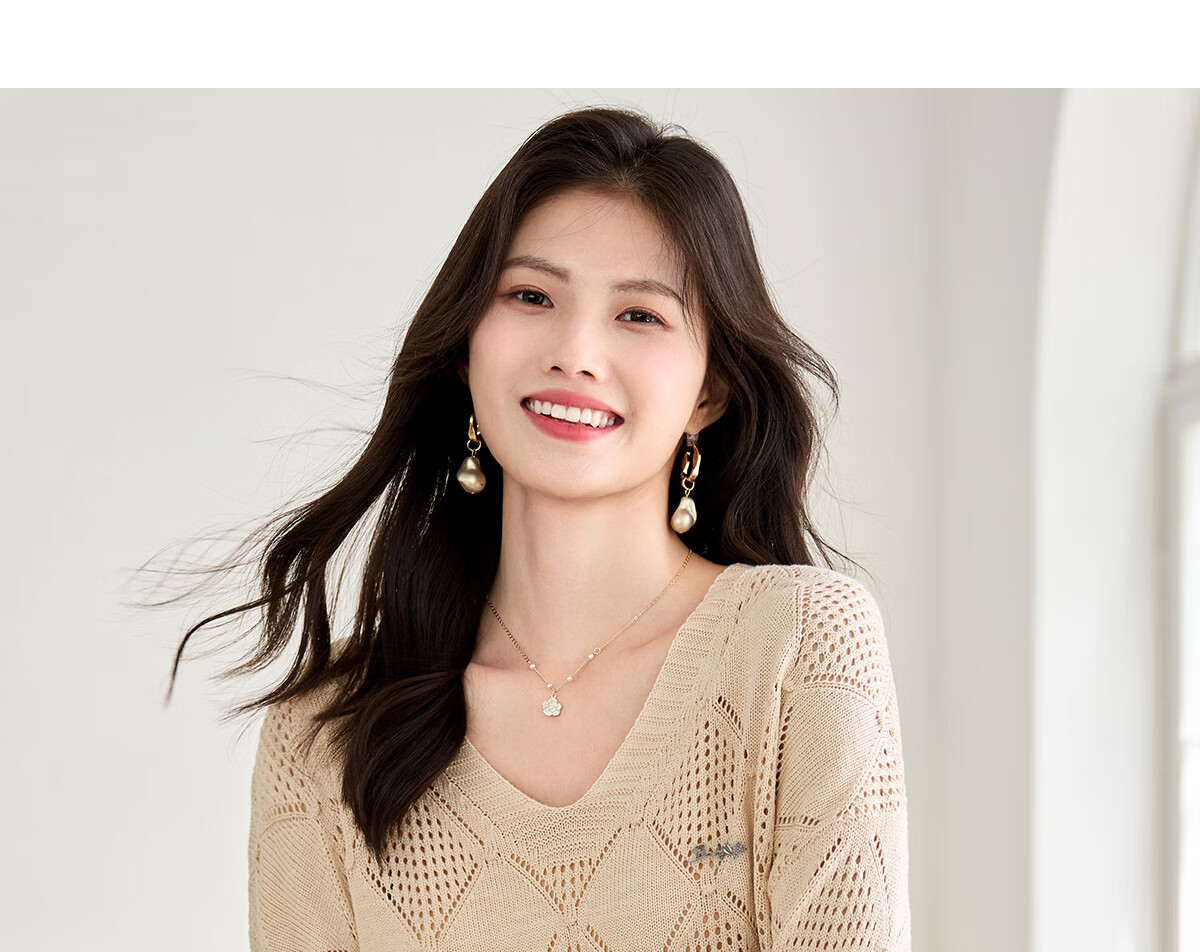 She Enjoy Textured Versatile Diamond Cable Knit Round Neck Sweater Women's Inner and Outer Wear Knit Top T53Z051 15
