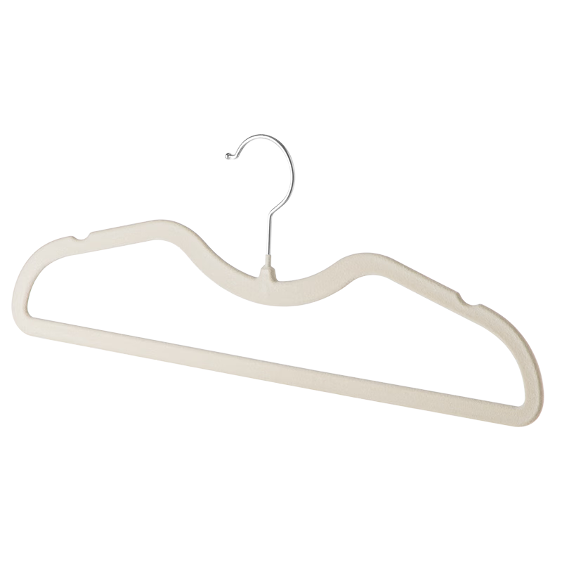 Lanjiaoluo Short Neck Velvet Hangers, Non-Slip Clothes Hangers for Pants, Non-Marking Coat Hangers, Anti-Slip Garment Support, Pack of 10