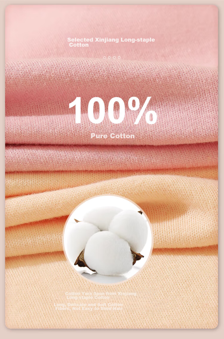 LangSha Women's Pure Cotton Autumn Underwear Set, 7A Antibacterial And Anti-Mite Round Neck Thermal Underwear, Thin Cotton Sweater Base Layer 5