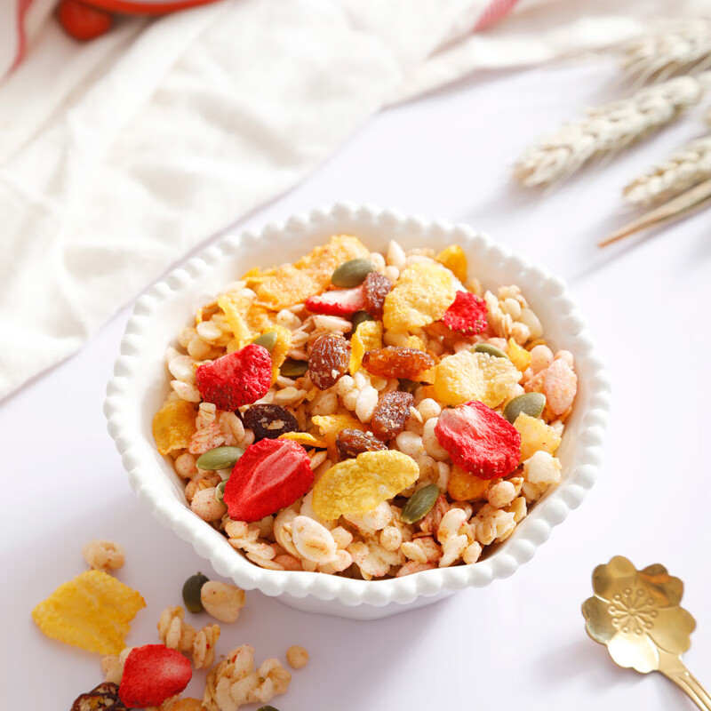 家乐氏谷兰诺拉草莓缤纷水果麦片独立小包装谷物脆早餐下午茶零食420g