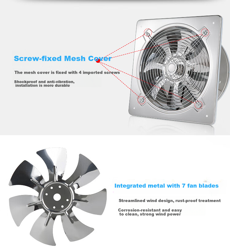 Penck 6-Inch Stainless Steel Industrial Exhaust Fan Ventilation Fa 14