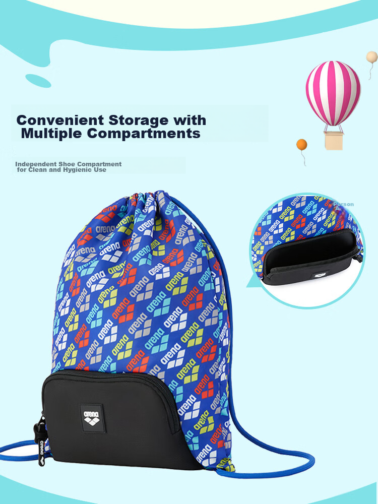 Arena Waterproof Swim Bag with Dry And Wet Separation, Fashionable Multi-Compartment Storage, Portable Large Capacity Drawstring Backpack 5