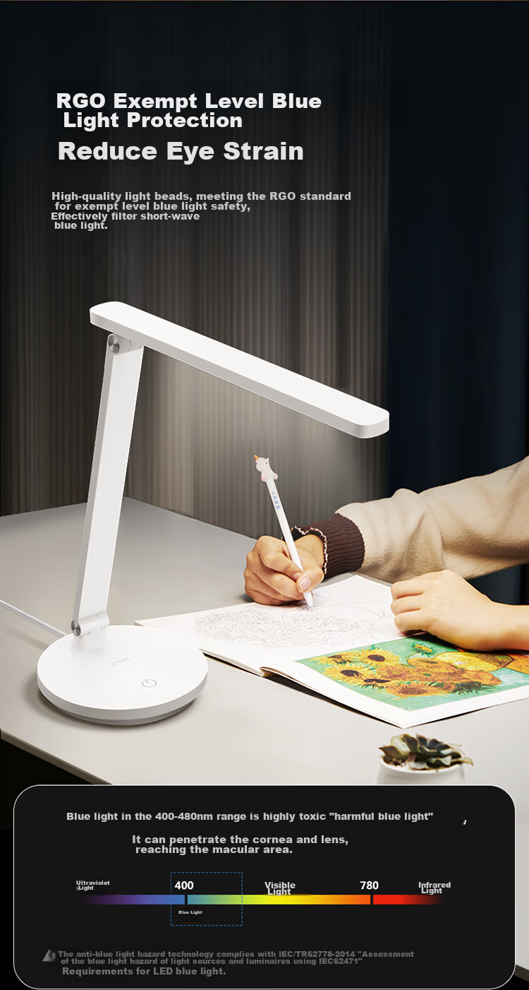 BULL Desk Lamp, National AA Grade, Stepless Dimming, ML-C012B Home Eye Protection Lamp for Study And Work Reading 11