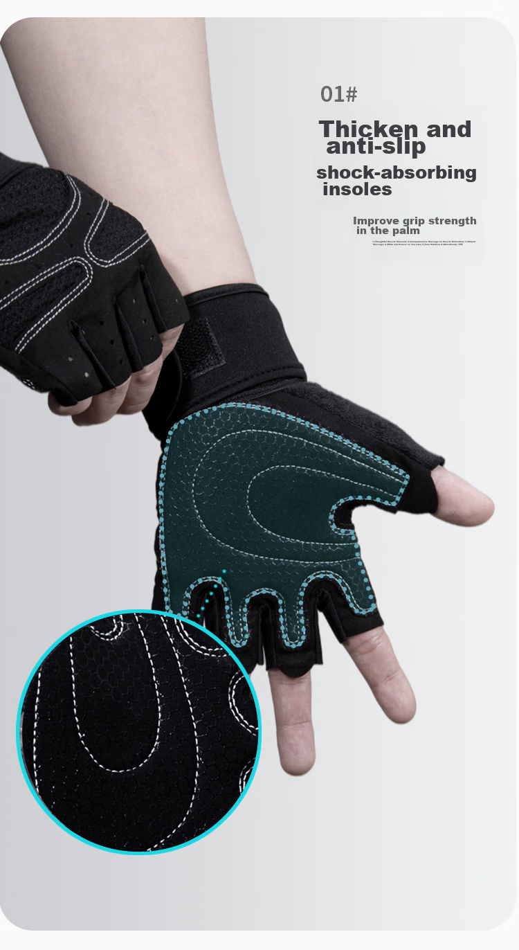 LAC Fitness Gloves for Men, Pull-Up Bar, Non-Slip, Bicycle, Mountain Climbing Training, Cycling, Half-Finger, Callus Prevention, Size M 5