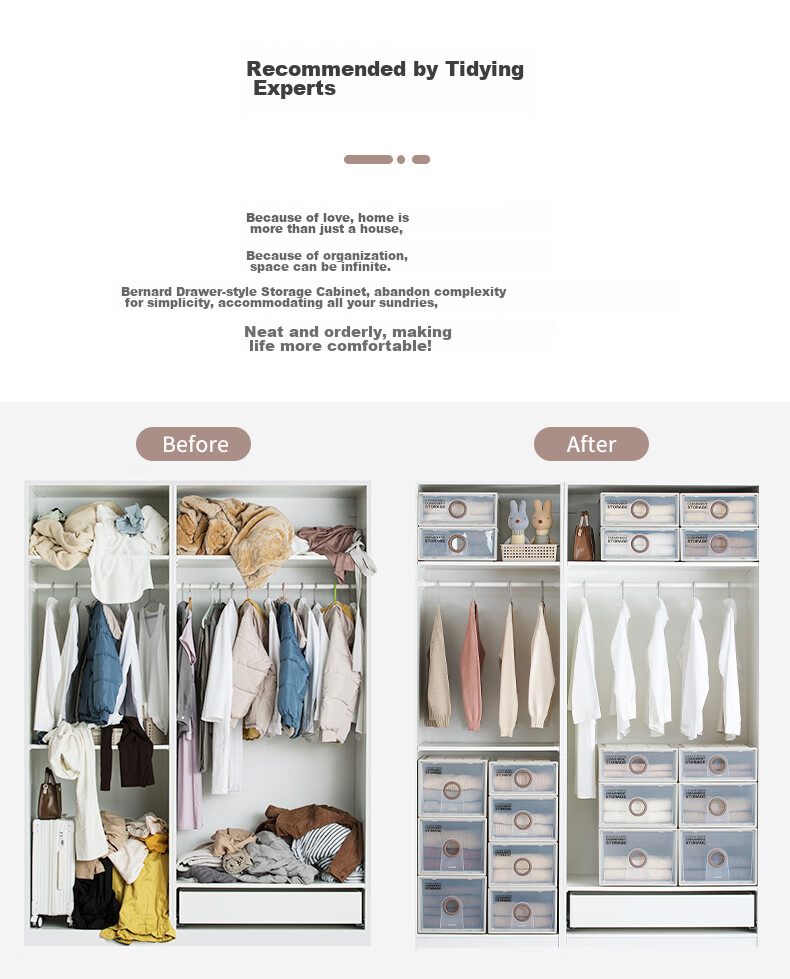 CHAHUA Storage Box, Drawer-Style Clothes And Quilt Organizer, HIPS Material, 16L Capacity, Two-Pack, Free Combinatio 4