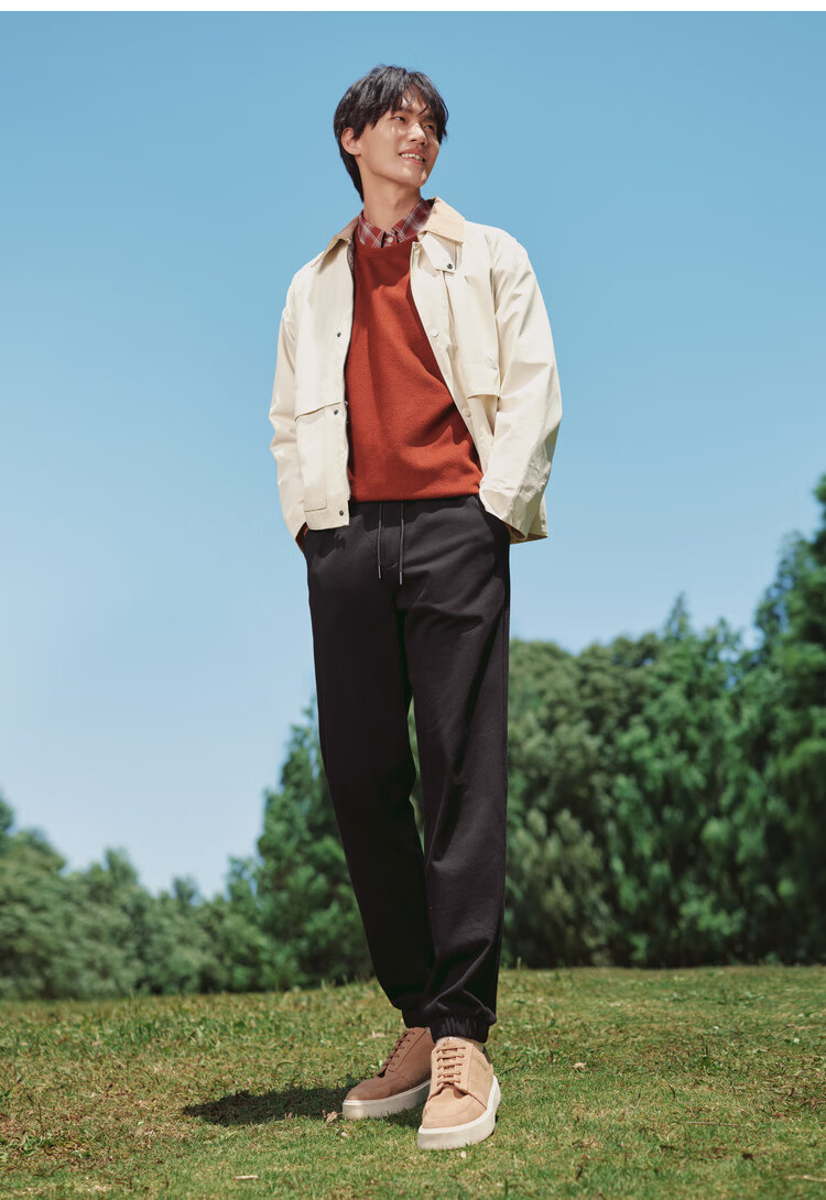 Semir Casual Pants for Men, Simple Solid Color Versatile Knitted Trousers, Autumn Drawstring Ankle-Tied Pants, Sporty Style 101524127121 14