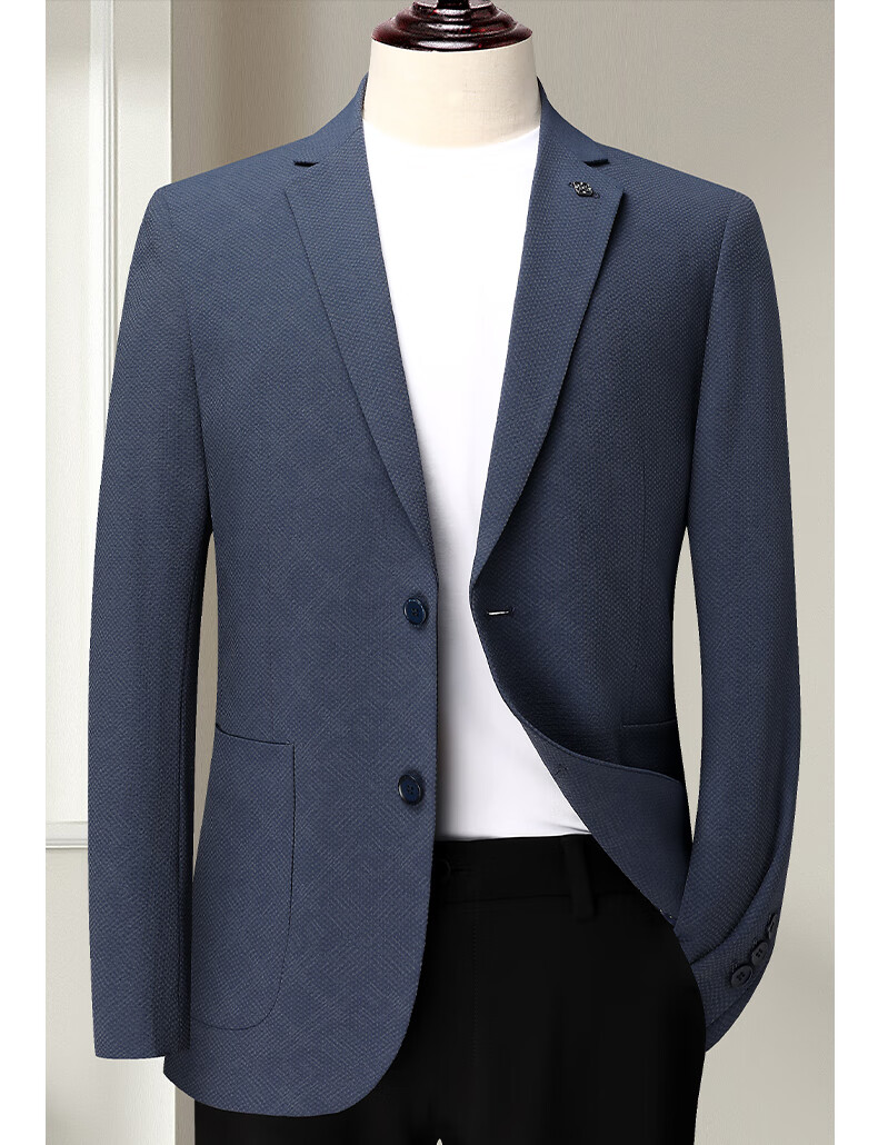 FIRS Men's Slim Fit Spring Autumn Business Casual Stretch Single-Breasted Suit Jacket Professional Blazer 1