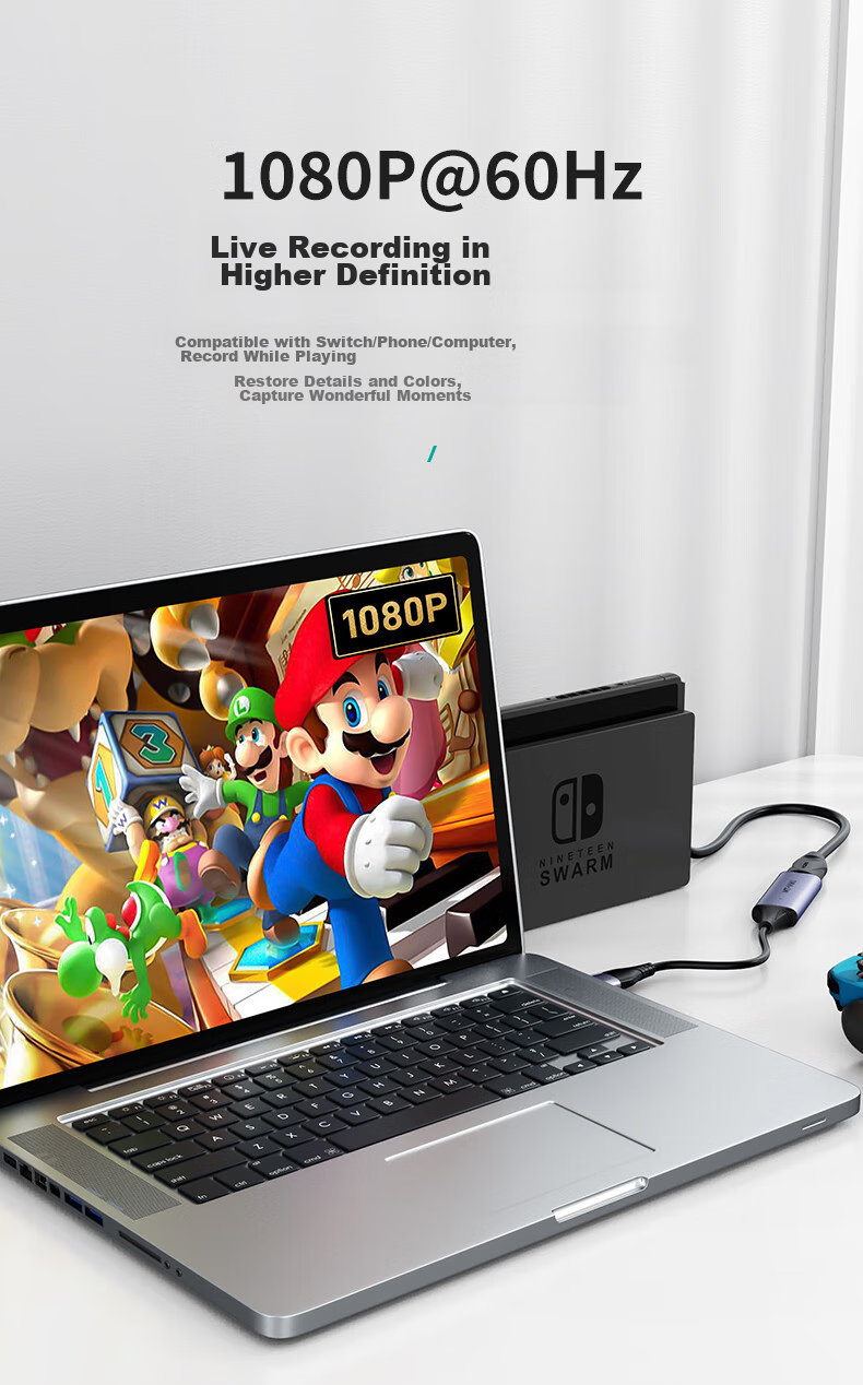MT-Viki HDMI Video Capture Card HDMI to USB HD Switch Game Recorder Live Streaming Recording Box MT-UHV20 4