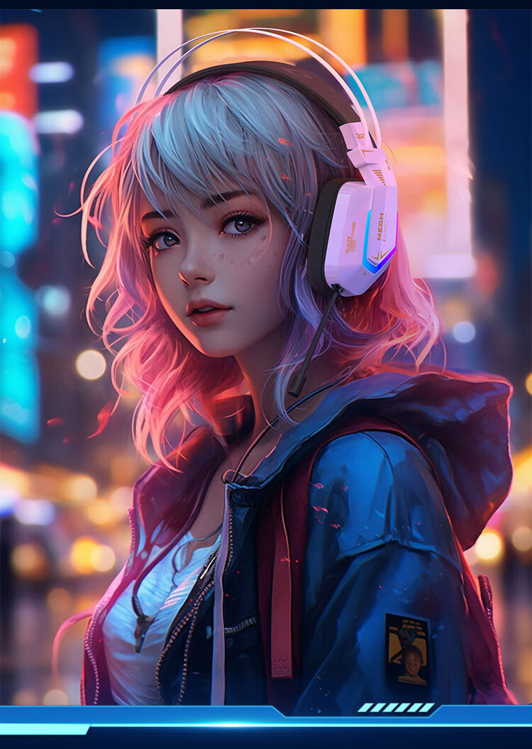 DAREU EH732 Gaming Headset with Wired Control, Single USB 7.1 Channel, Mingmo Yuanxu Zhuyu Listening Position - Mecha Editio 2