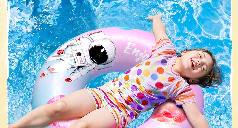 Adandyish Starry Thickened Cartoon Adult and Children Swimming Ring Life-saving Thickened Underarm Swim Ring Size 90 for 120-180 Jin 2