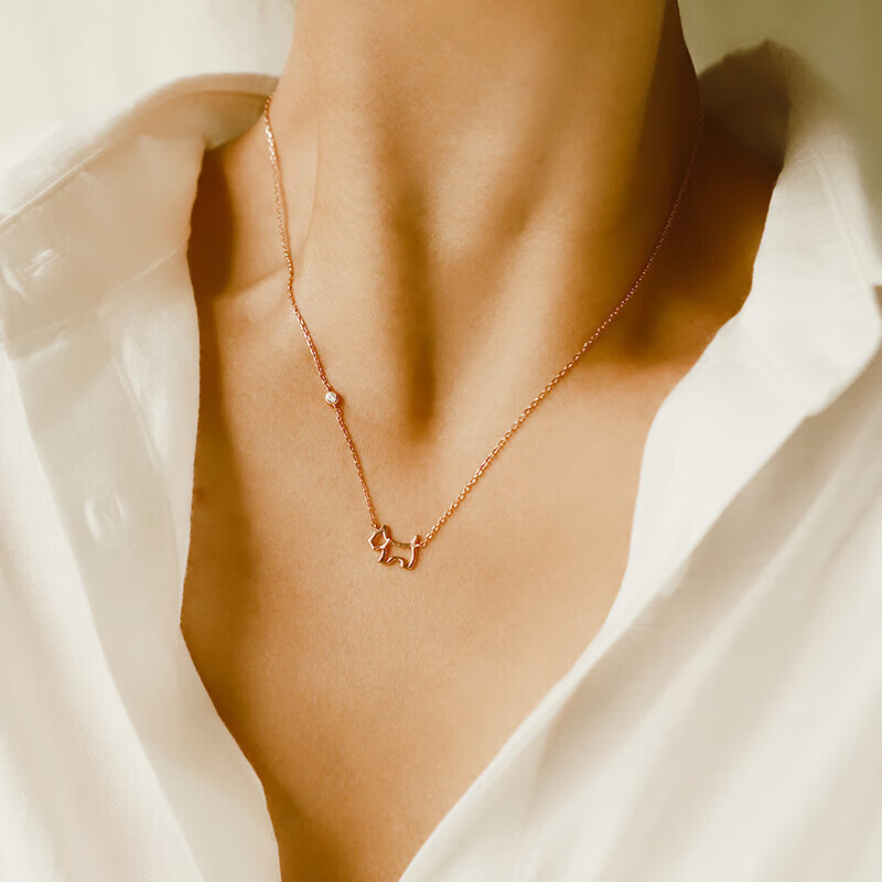 AGATHA / Agatha, Zhenwo Hollow Dog Silver Necklace for Women, Birthday Gift for Girlfriend, Elegant Pendant