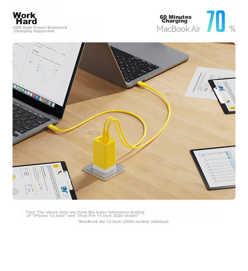 BIAZE 67W Gallium Nitride Charger, Type-C Data Cable Set, Fast Charging Head, Compatible with Apple IPhone 18/17/16/15, Huawei, DJI, MacBook Pro Laptops 7