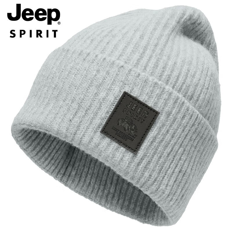 JEEP Wool Hat for Men, Knitted Beanie for Autumn And Winter, Warm Windproof Ear-Protecting Casual Cold-Proof Winter Cap A0633