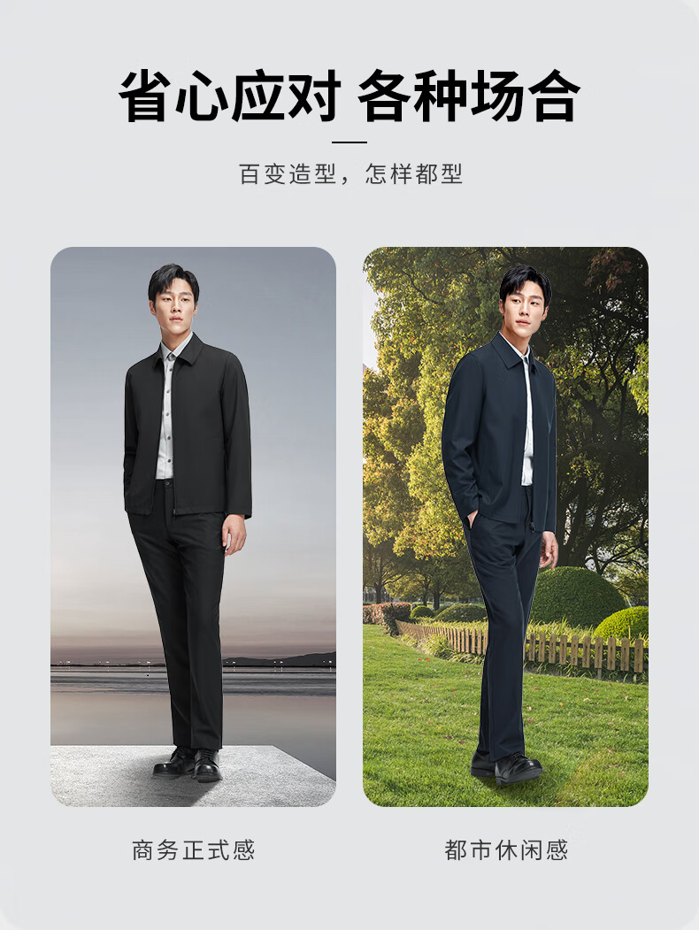 Goldlion [Cloud Master] Spring And Summer Anti-Static Washable Wool Lapel Business Suit Jacket for Men, Black, XL 9